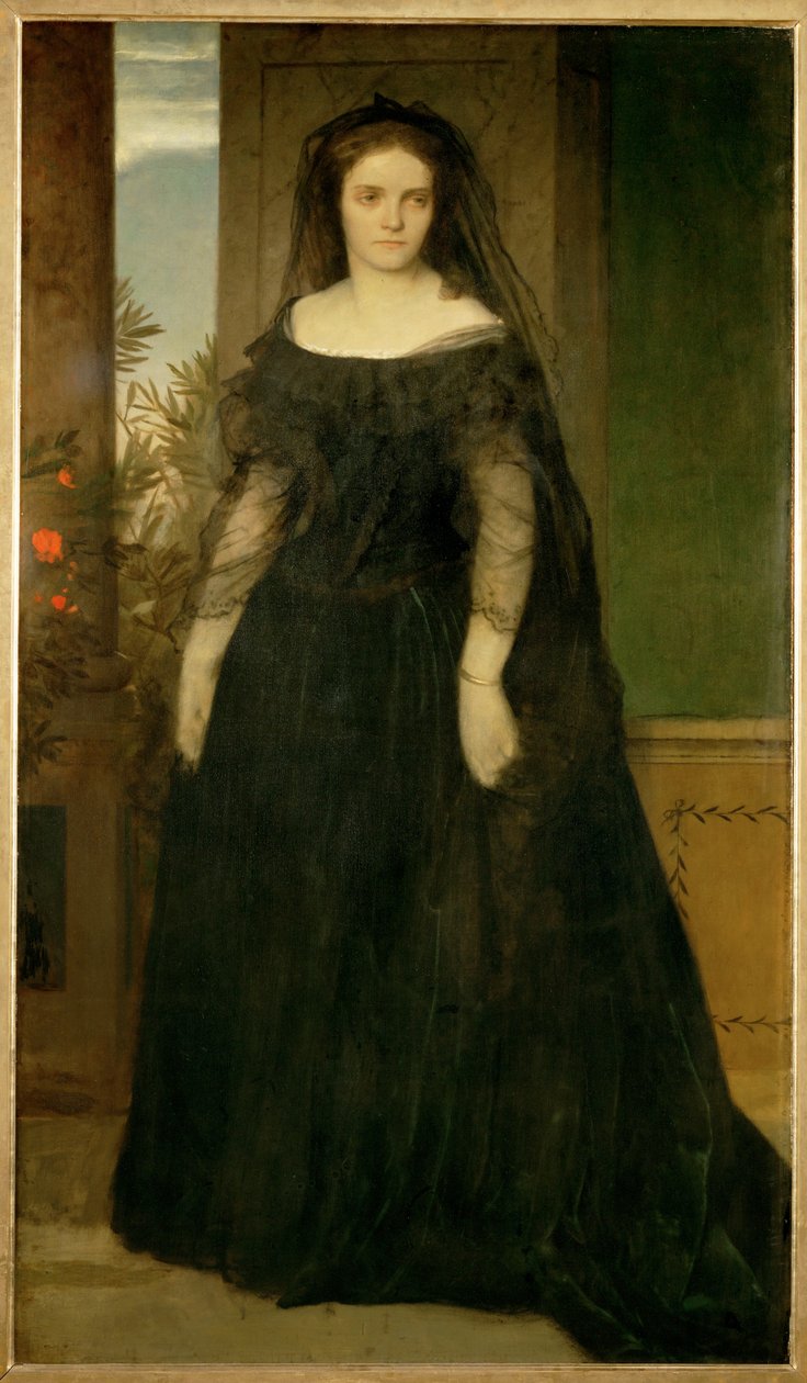Bildnis der Schauspielerin Fanny Janauschek - Portræt af skuespillerinden Fanny Janauschek ... (maleri på lærred) af Arnold Böcklin