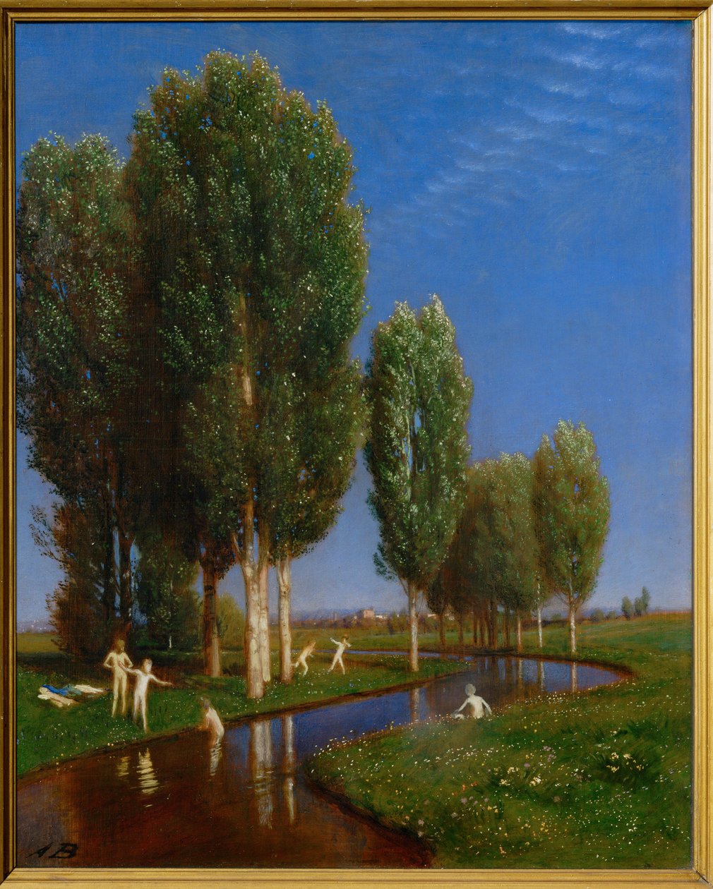 Ein Sommertag - En sommerdag ... (maleri på træ) af Arnold Böcklin
