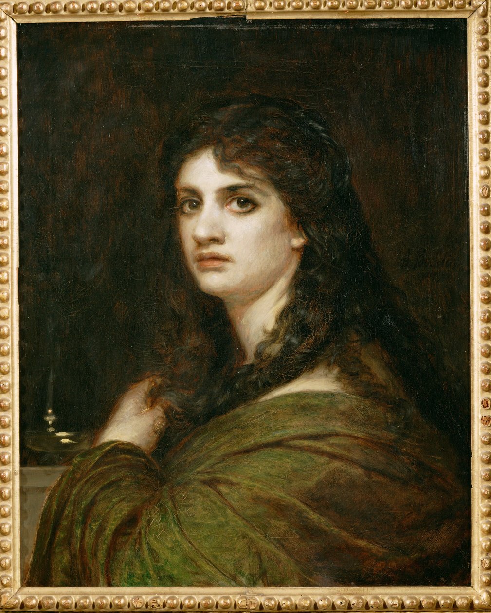 Melankoli - portræt af hans datter Clara ... (maleri på lærred) af Arnold Böcklin