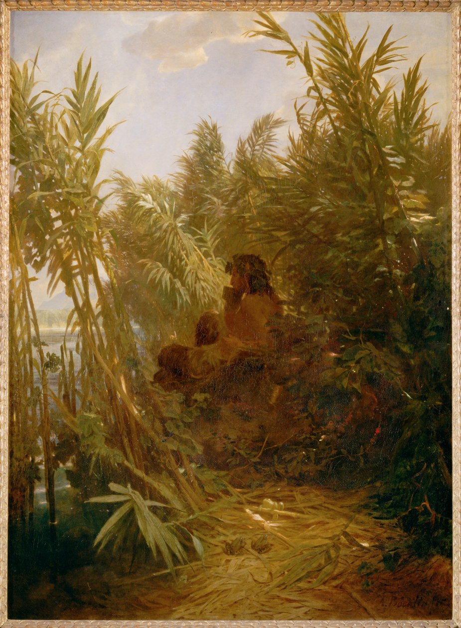 Pan im Schilf - Pan i sivene ... (maleri på lærred) af Arnold Böcklin