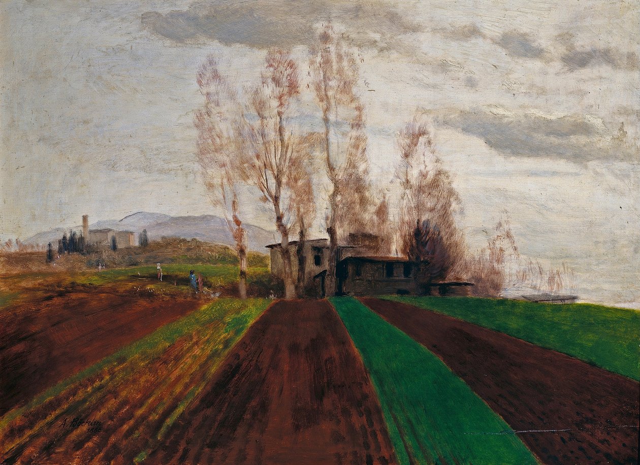 Mark i det tidlige forår / Pløjet mark i det tidlige forår af Arnold Böcklin