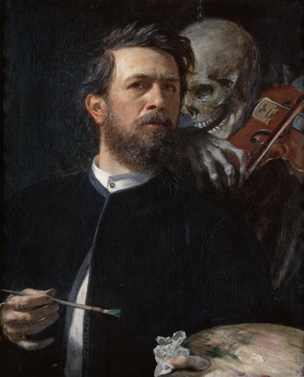 Selvportræt med Døden, der spiller på violin af Arnold Böcklin