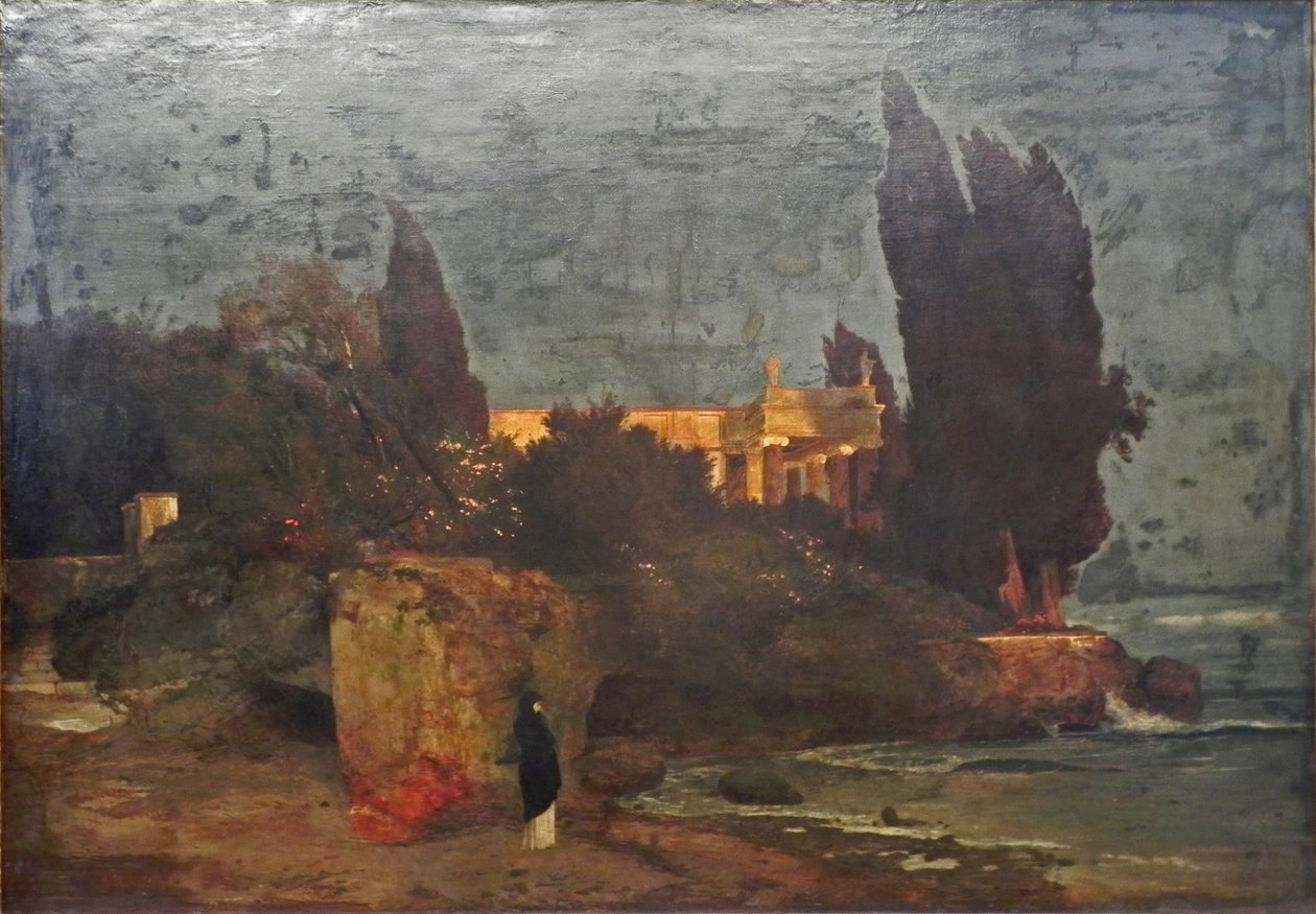 Villa ved havet, version I af Arnold Böcklin