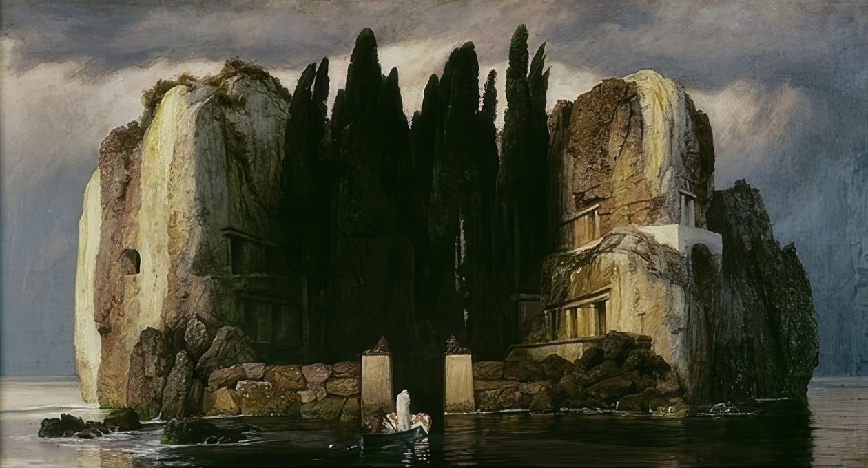 De dødes ø. Femte version. 1886 af Arnold Böcklin