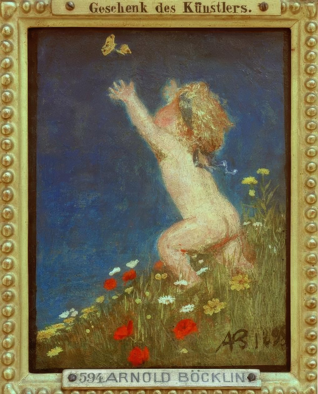 Nøgent barn med blond hår af Arnold Böcklin