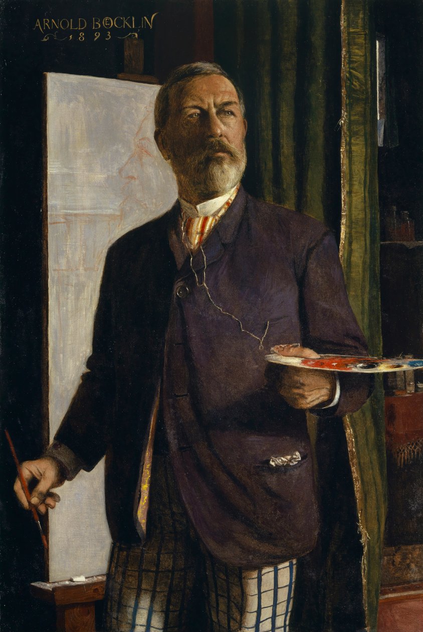 Selvportræt i studiet, 1893. af Arnold Böcklin