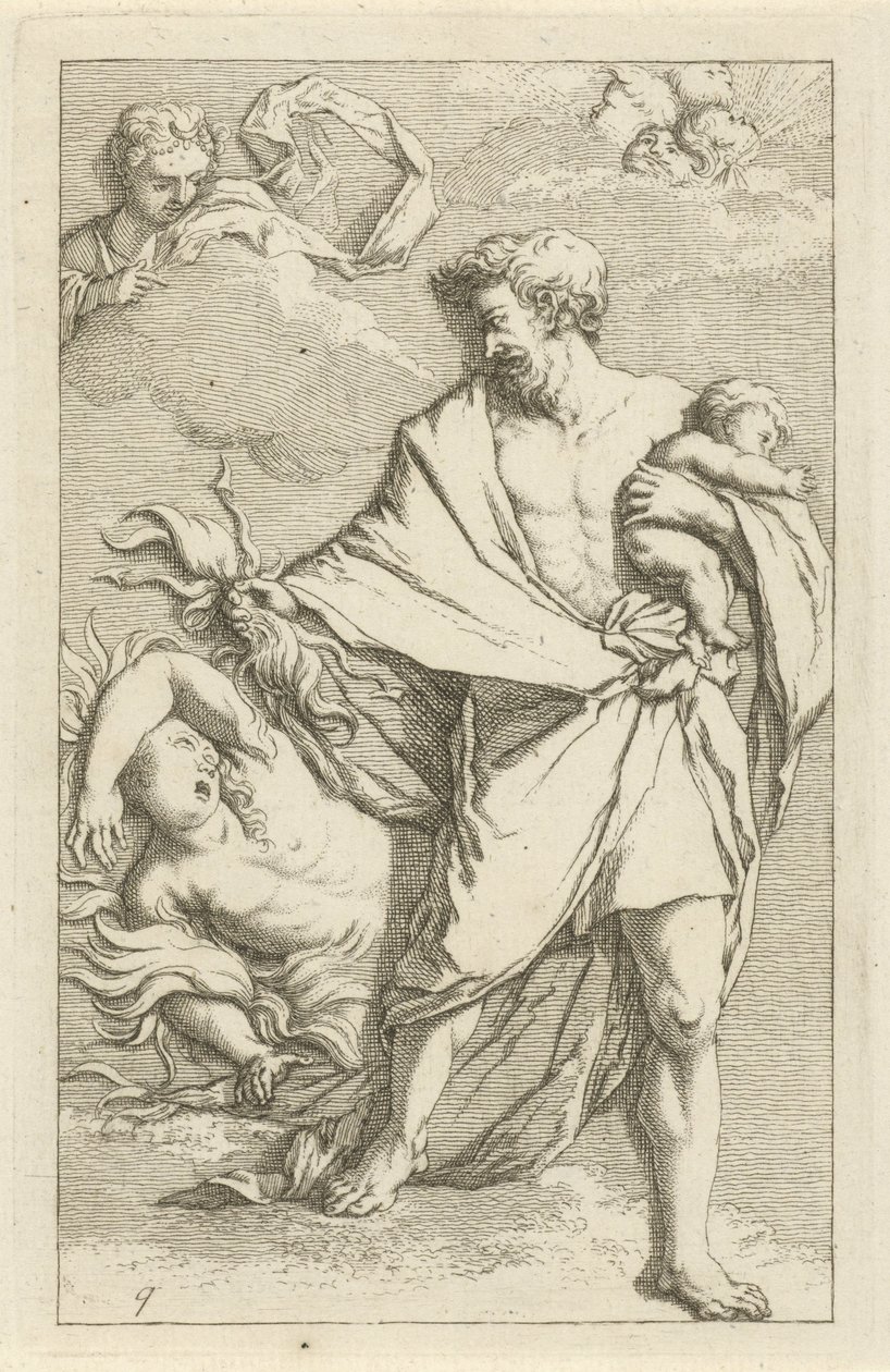 Jupiter og Semele Scene med syndestatuer åbnet til tjeneste for malere, statueholdere osv. (serietitel) af Arnold Houbraken