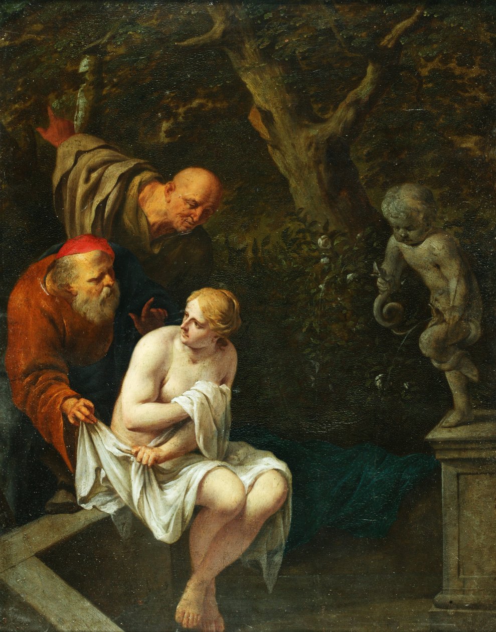 Susannah og de ældste (olie på kobber) af Arnold Houbraken