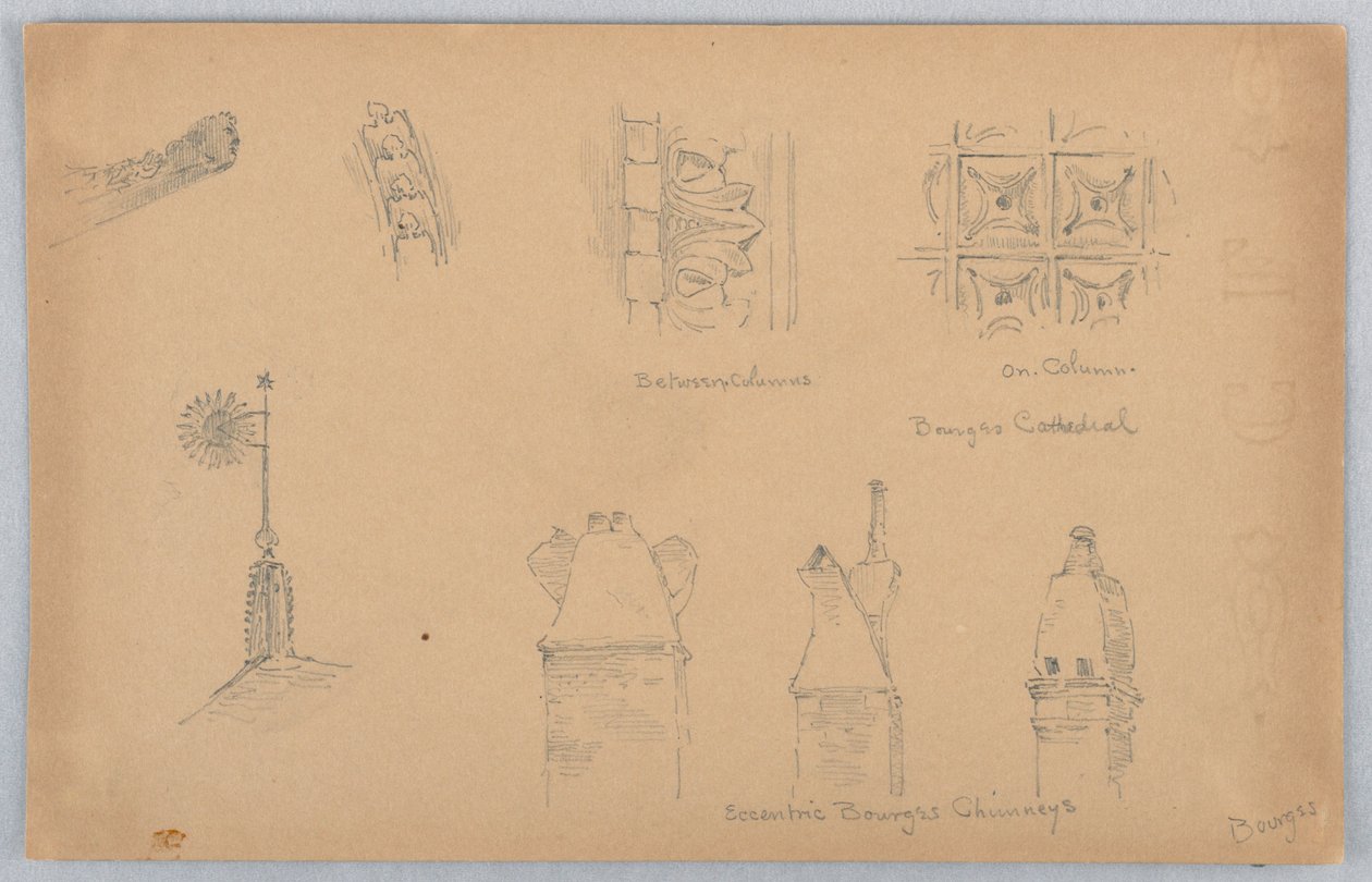 Arkitektoniske detaljer på Bourges af Arnold William Brunner
