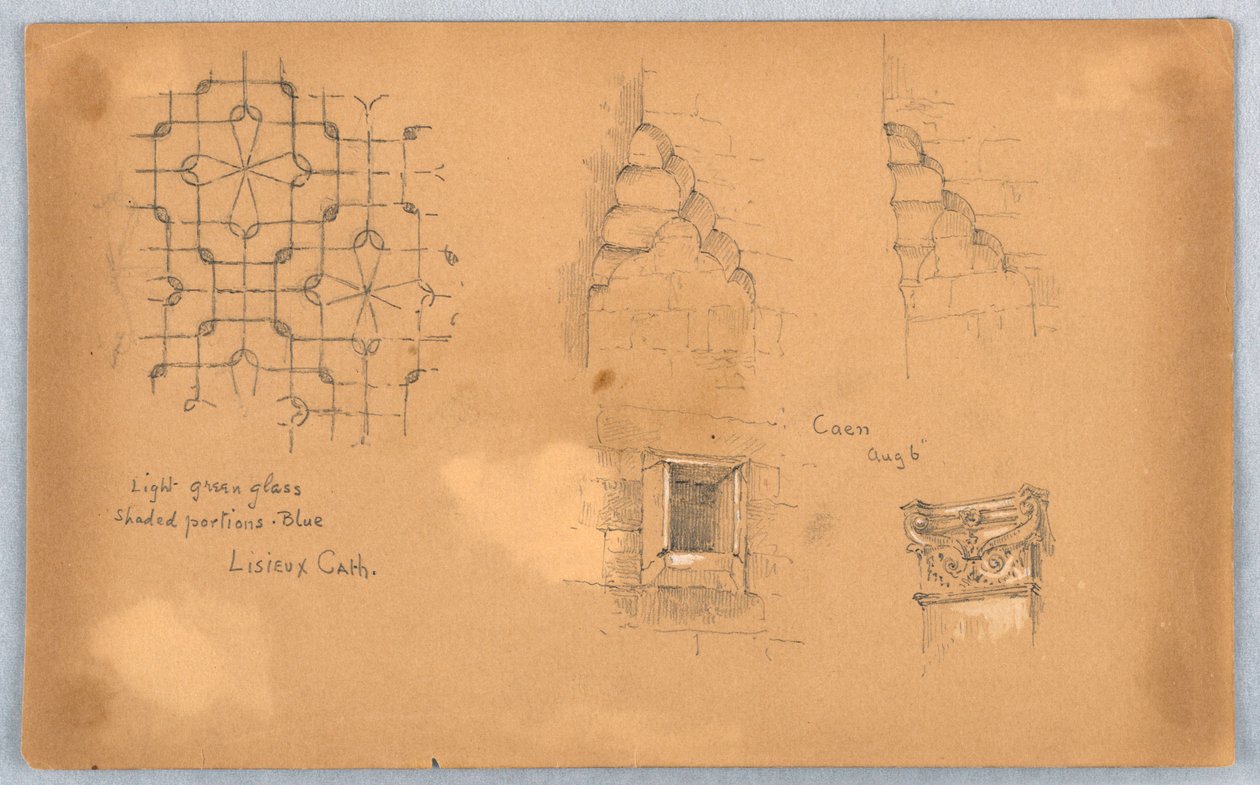 Arkitektoniske detaljer ved Lisieux-katedralen af Arnold William Brunner