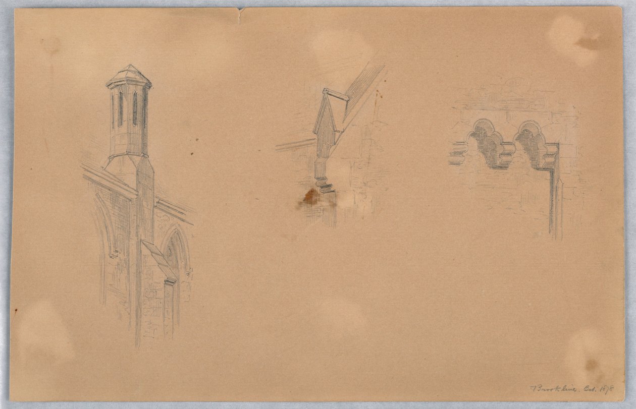 Arkitektoniske detaljer fra kirken i Brookline af Arnold William Brunner