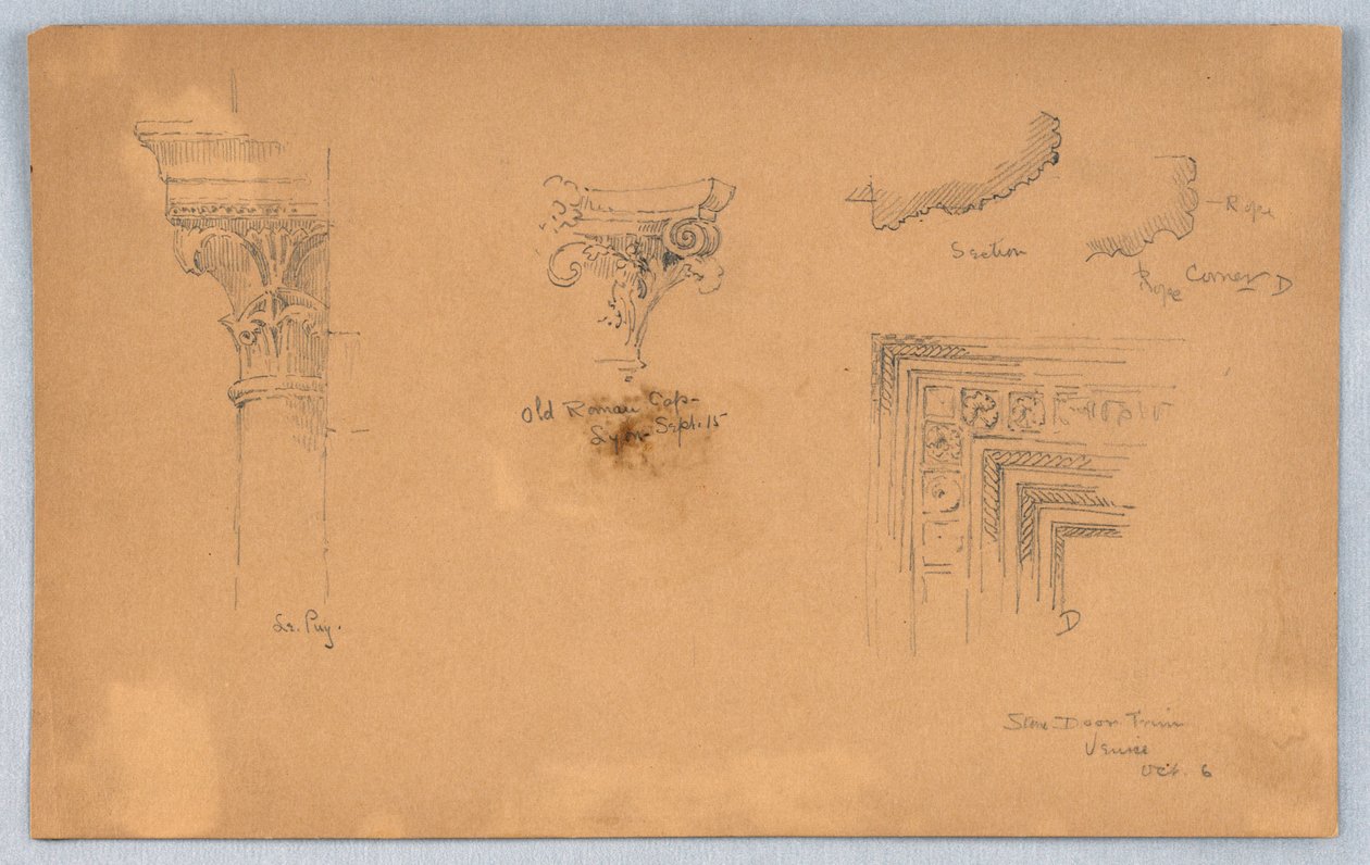 Arkitektoniske detaljer i Venedig af Arnold William Brunner
