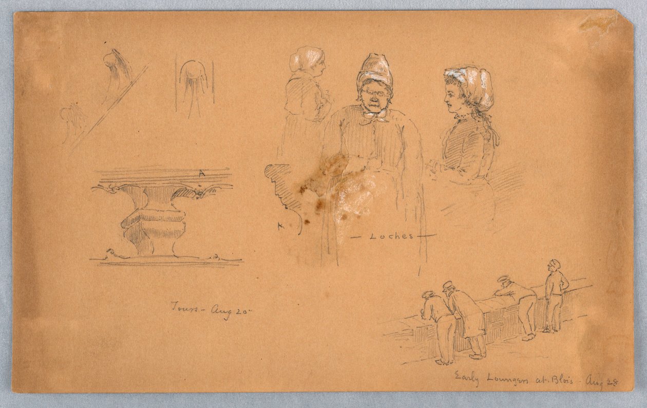 Arkitekt- og figurskitser af Arnold William Brunner