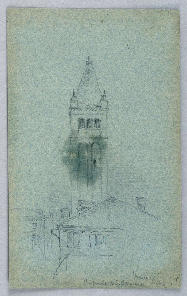Campanile of St. Barnabas, Venedig af Arnold William Brunner