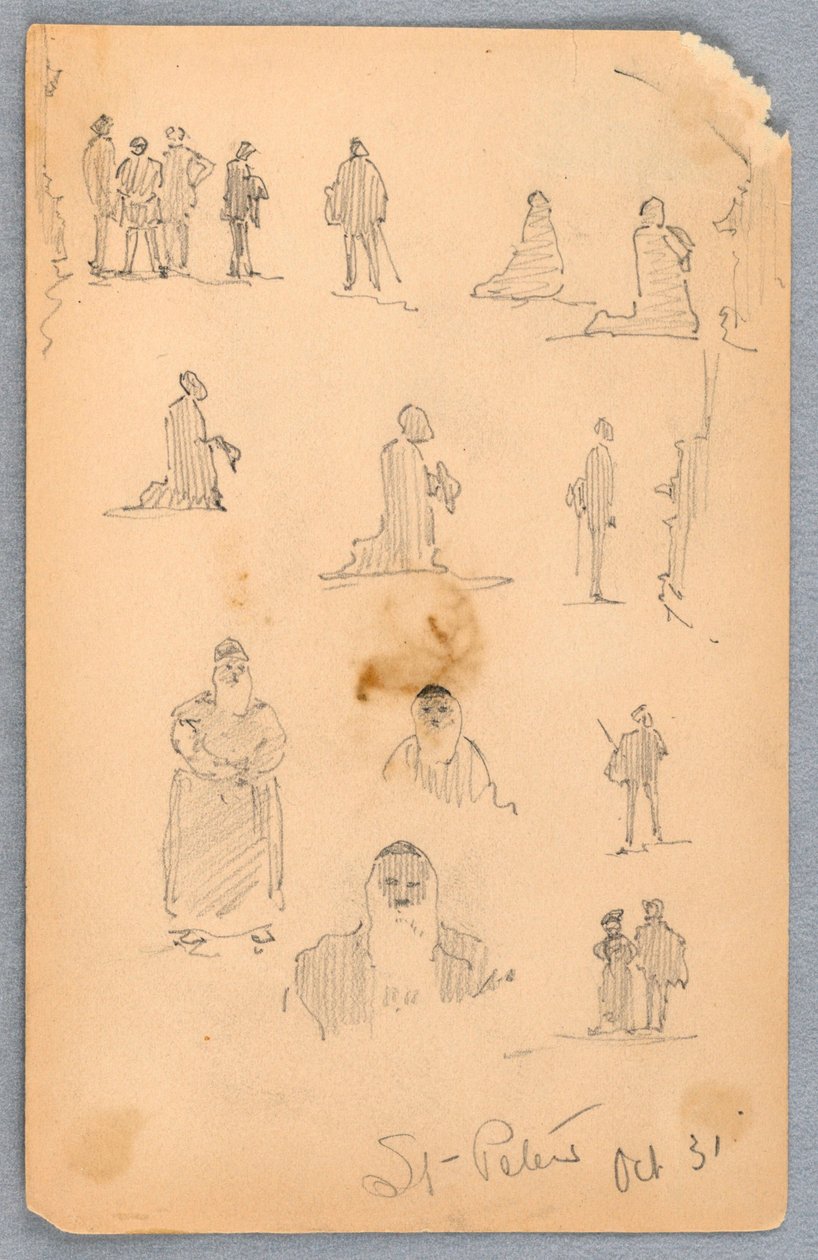 Figurskitser ved Sankt Peterskirken af Arnold William Brunner