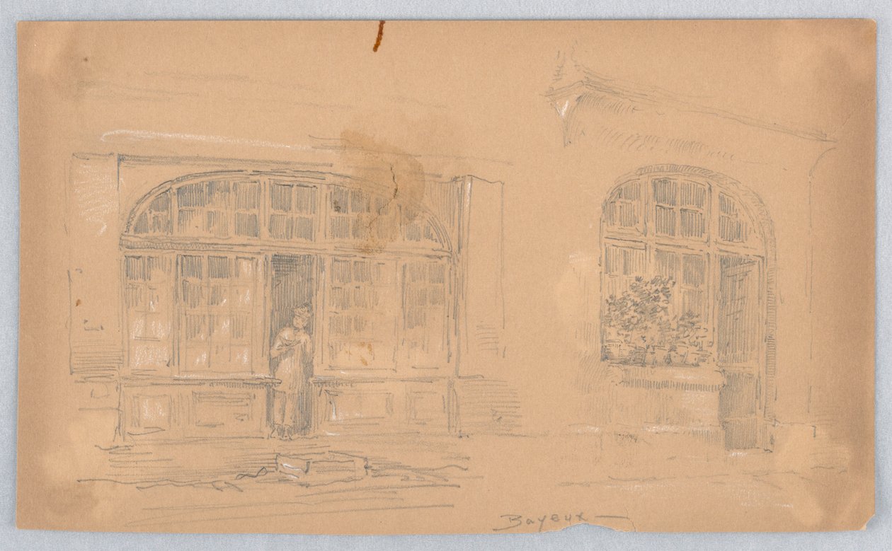 Skitse i Bayeux af Arnold William Brunner