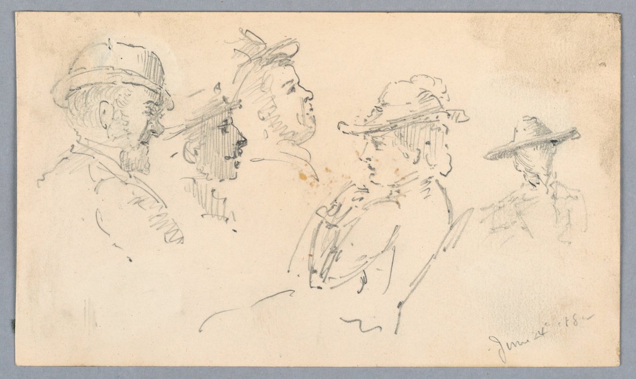 Skitser af hoveder af Arnold William Brunner