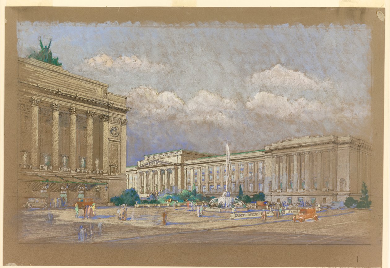 Undersøgelse for Proposed Music and Arts Center, New York, NY af Arnold William Brunner