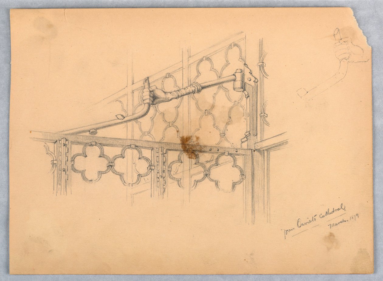 Studie af et hængsel fra Orvieto-katedralen af Arnold William Brunner