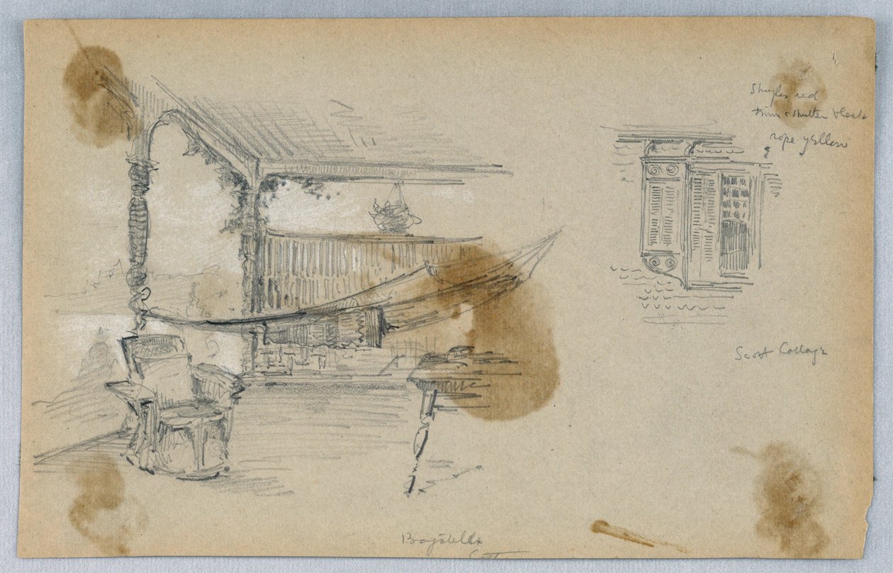 To skitser, Scott Cottage af Arnold William Brunner