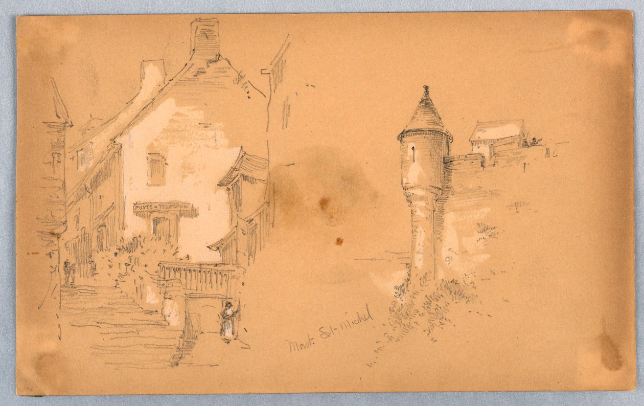 To Skitser ved Mont. St. Michel af Arnold William Brunner