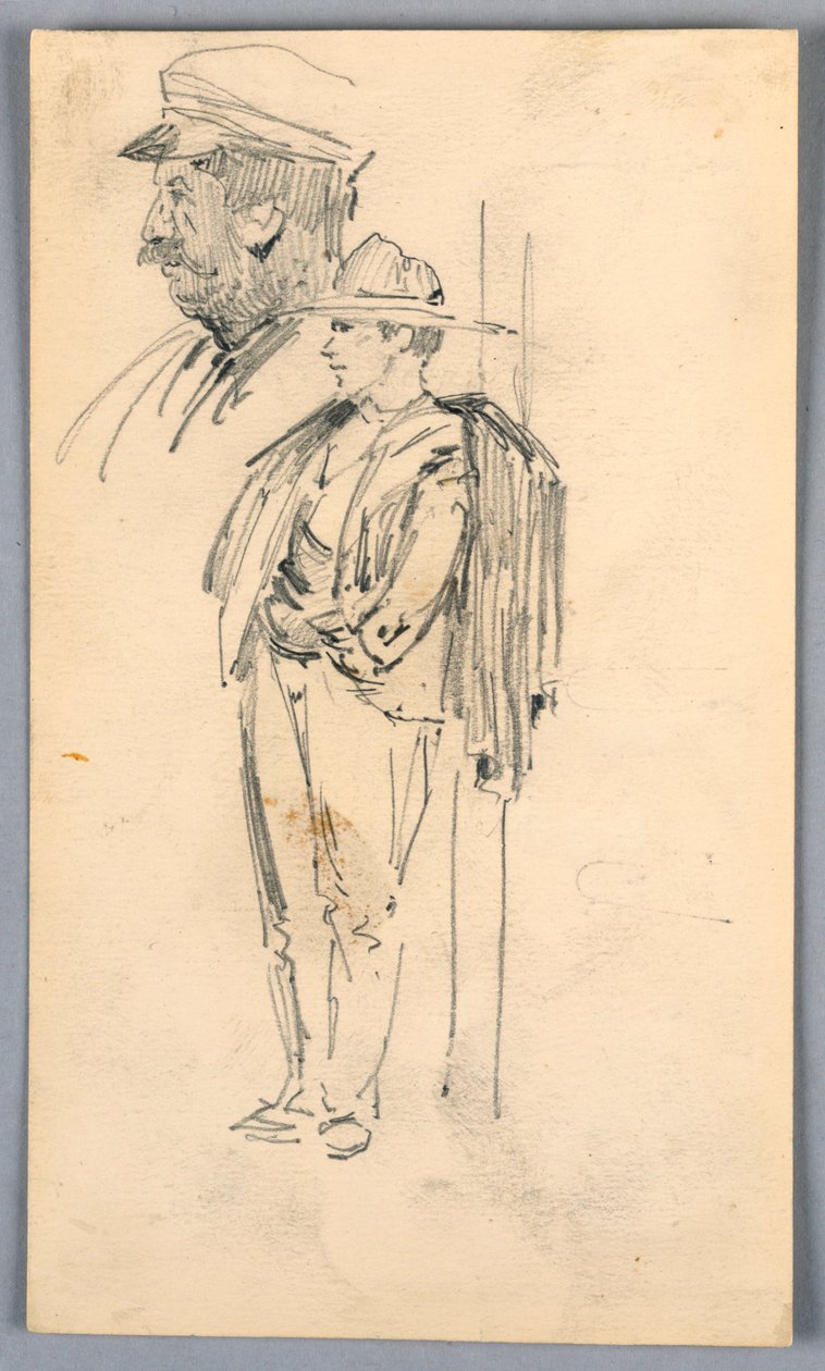 To skitser af mænd af Arnold William Brunner