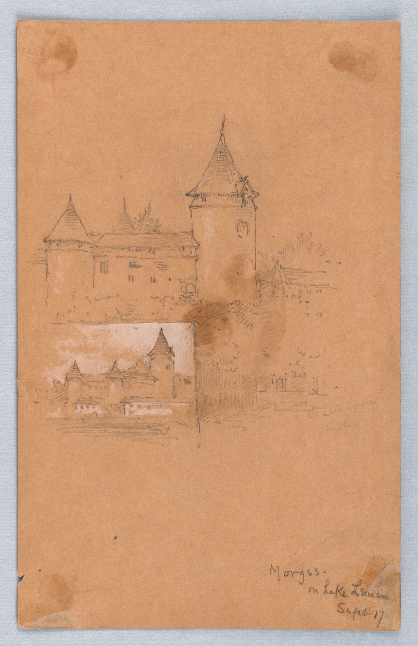 To skitser af Morges, Genevesøen af Arnold William Brunner