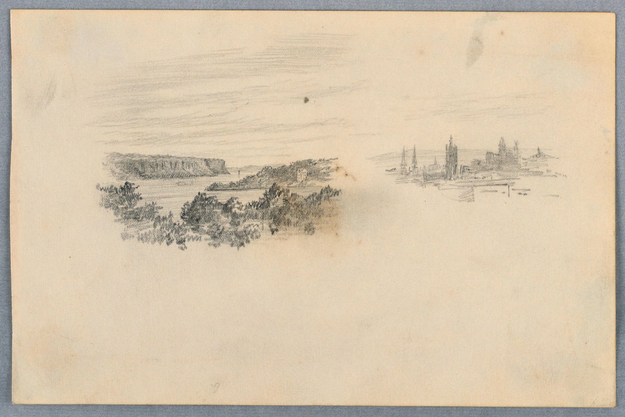To udsigter, landskab og byskyline af Arnold William Brunner