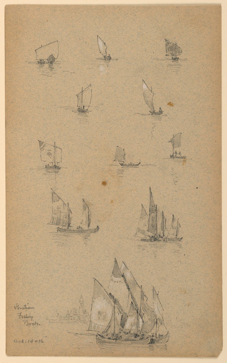 venetianske fiskerbåde af Arnold William Brunner