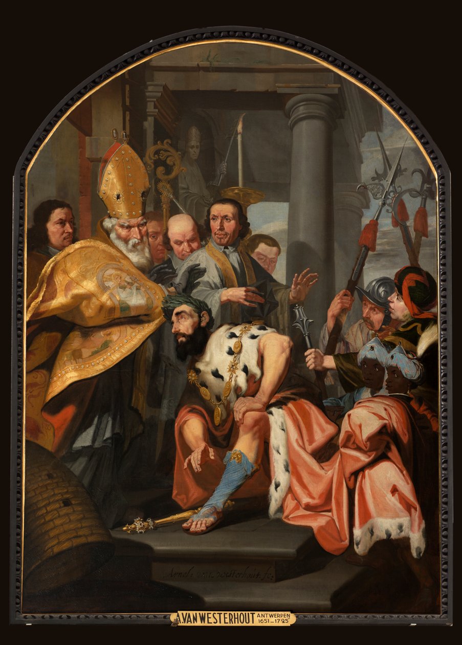 Sognekirke (Sognekirken Vor Frue). Interiør. maleri. Arnold Van Westerhout. af Arnold van Westerhout