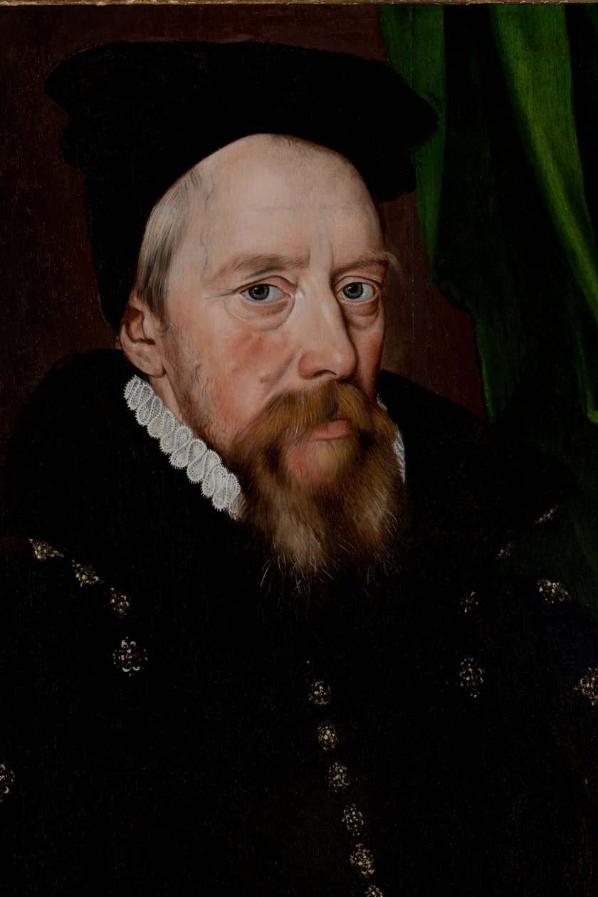 William Cecil, Lord Burghley (1520-1598), ca. 1575 (olie på panel) af Arnold von (by or after) Brounckhorst
