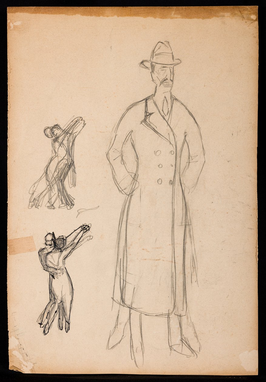 Dancers (blandede medier på karton) af Aroldo Bonzagni