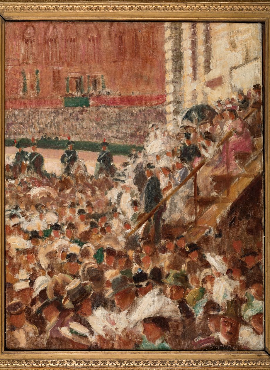 The Palio of Siena (olie på lærred) af Aroldo Bonzagni