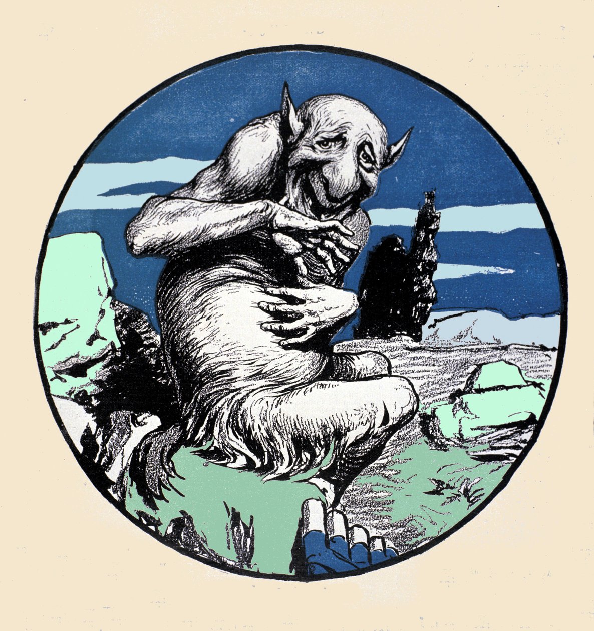 Guden Pan, halv ged mi mand. Illustration af Arpad Schmidhammer for Jugend af Arpad Schmidhammer