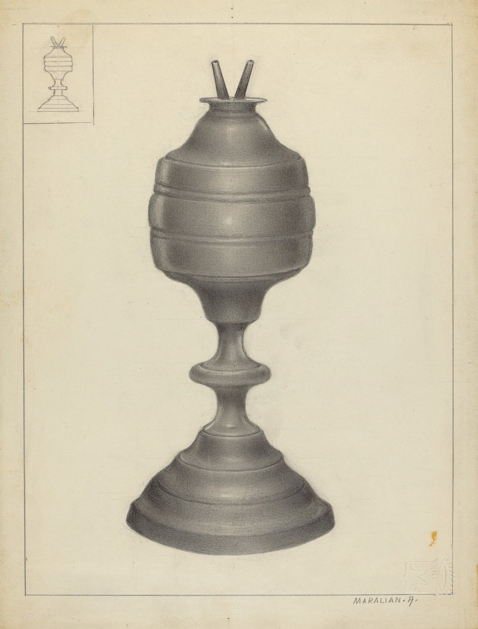 Camphen lampe af Arsen Maralian