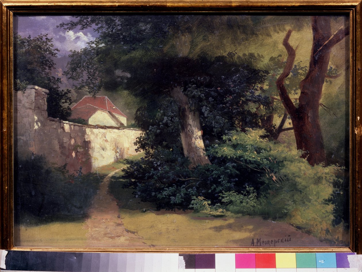 Sunny Day (En solrig dag). Værk af Arseni Ivanovich Meshchersky (1834-1902), olie på pap. 1800-tallet russisk kunst. Statens Tretyakov-galleri, Moskva af Arseniy Ivanovich Meshchersky