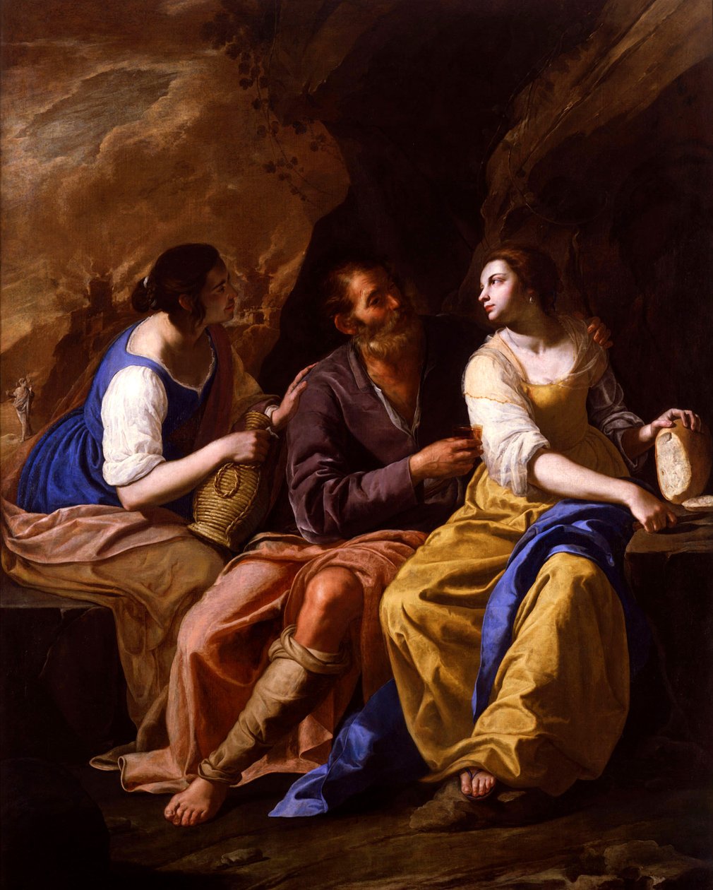 Italiensk:  Lot e le sue figlie Lot og hans døtre af Artemisia Gentileschi