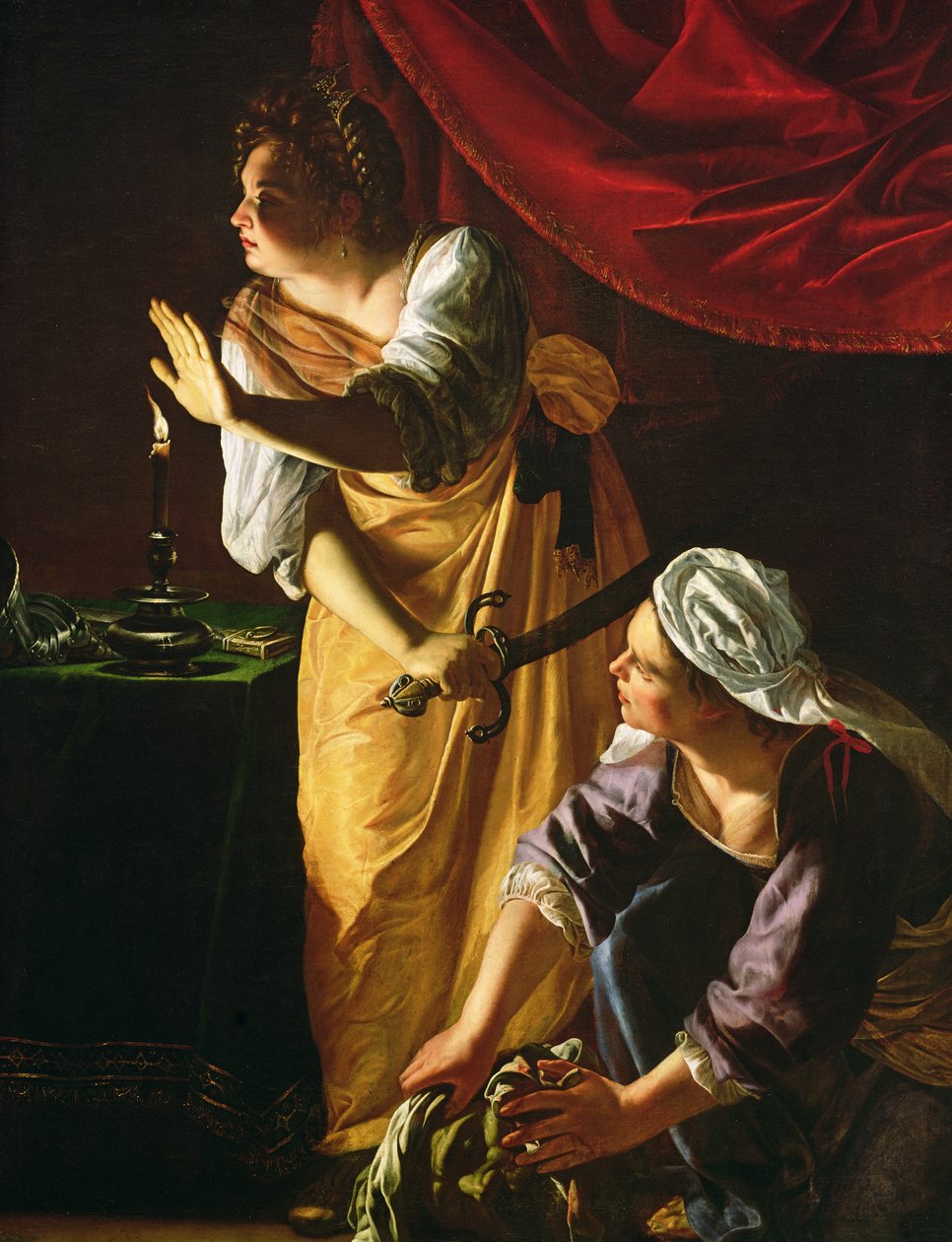 Judith og tjenestepige med hovedet af Holofernes, ca. 1625 af Artemisia Gentileschi