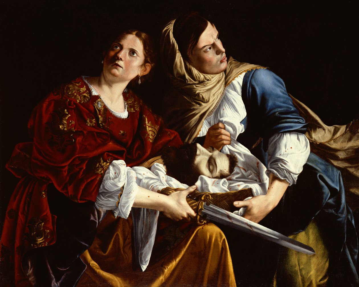Judith og hendes tjenestepige med hovedet af Holofernes (olie på lærred) af Artemisia Gentileschi