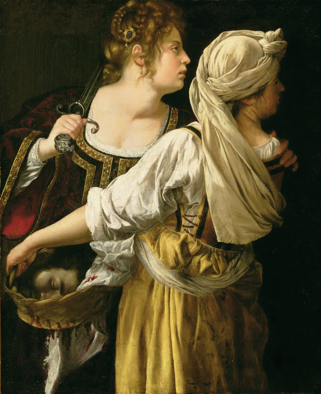 Judith og hendes tjener (olie på lærred) af Artemisia Gentileschi