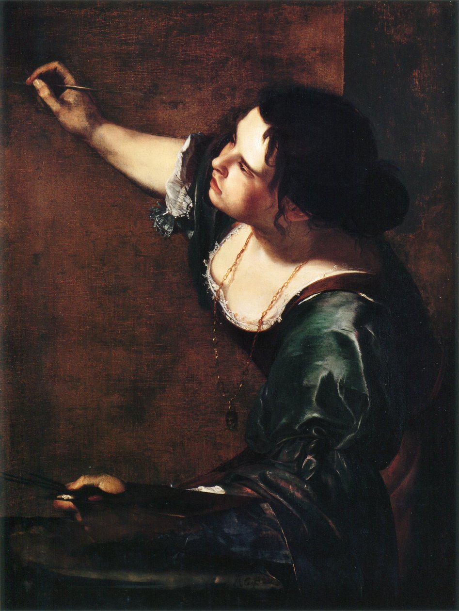 Selvportræt som maleriets allegori af Artemisia Gentileschi