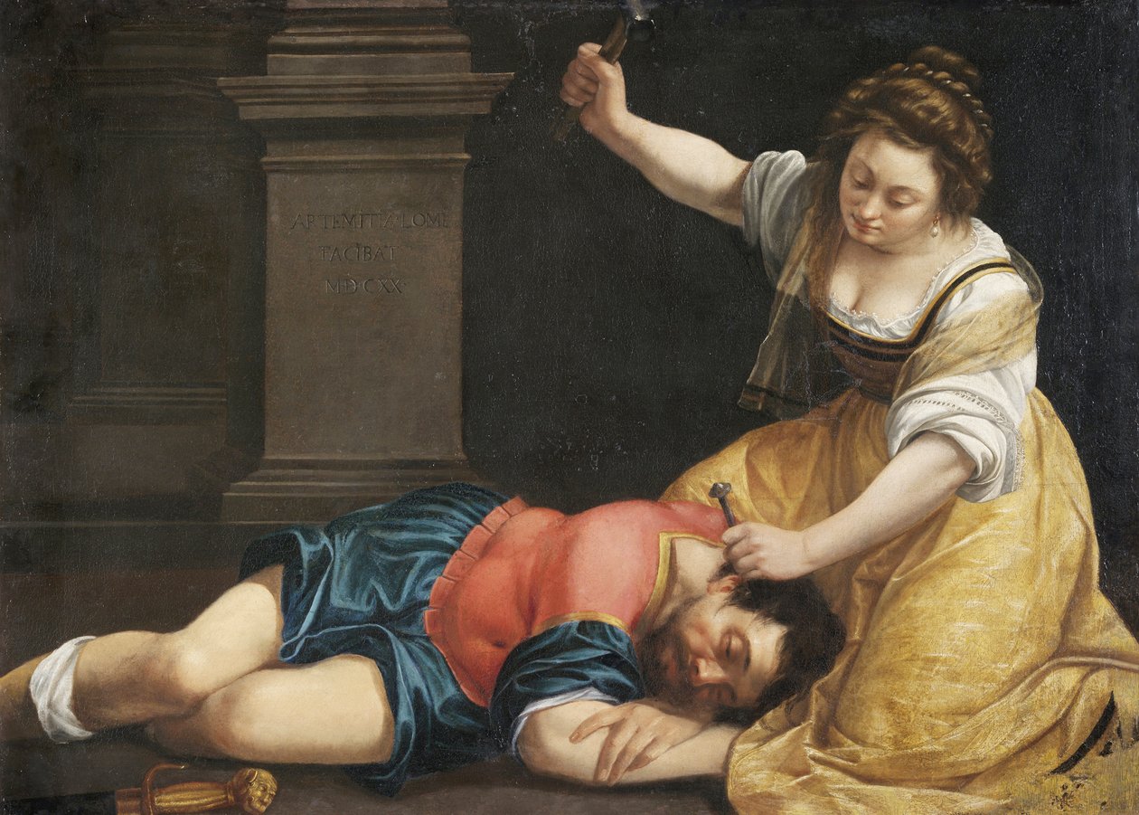 Yael tuant Sisera - Jael og Sisera par Gentileschi, Artemisia (1598-1653), ca. 1620 - Olie på lærred, 86x125 - Szepmuveszeti Muzeum, Budapest af Artemisia Gentileschi