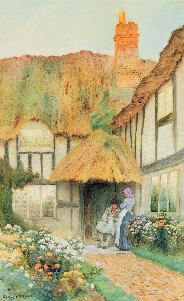 Ved hyttedøren af Arthur Claude Strachan