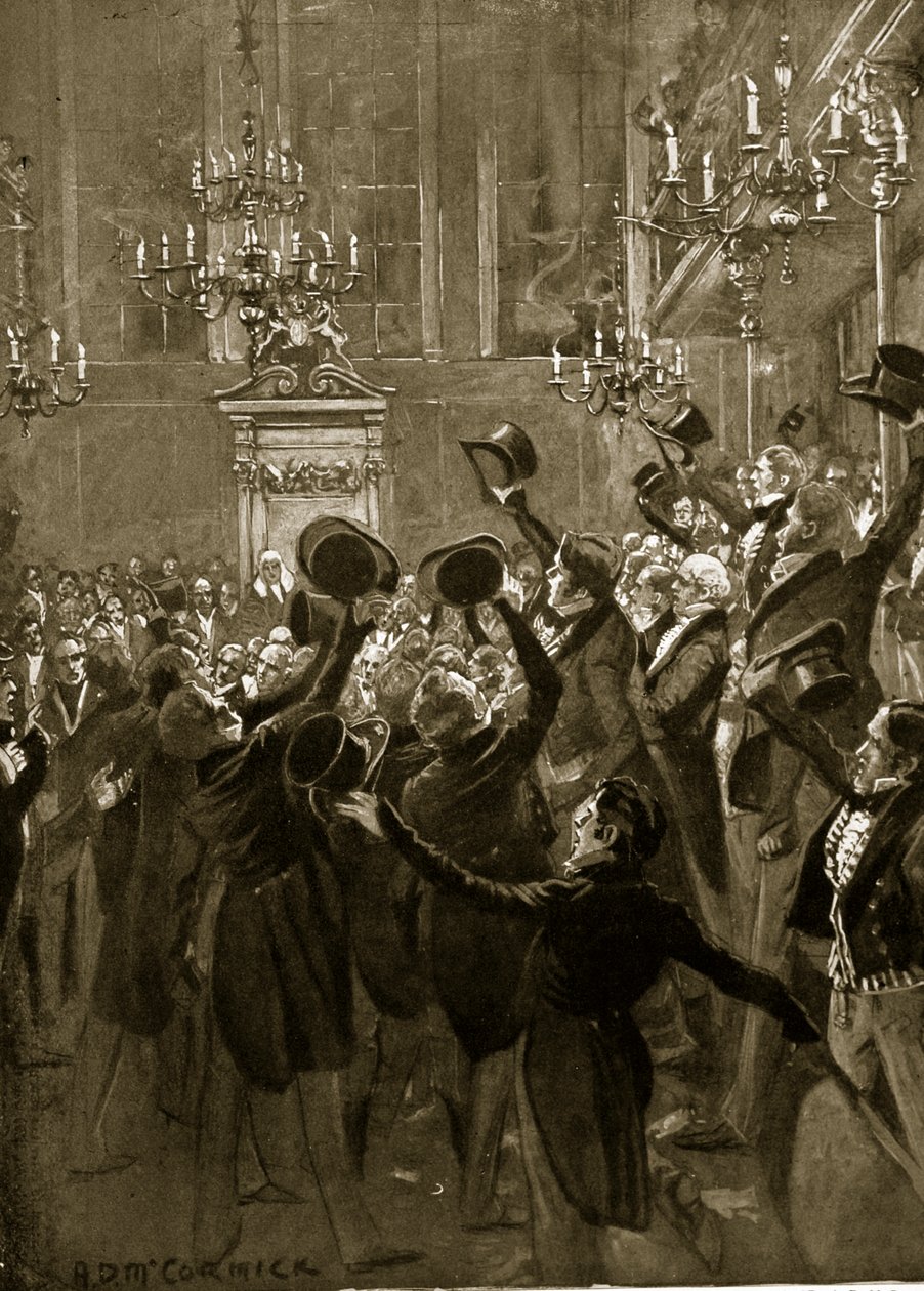 Efter andenbehandlingen af den første reformlov, illustration fra "Hutchinson