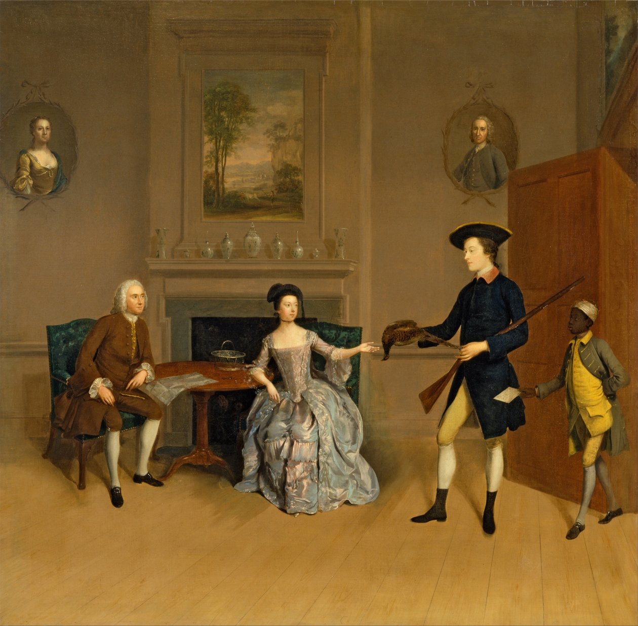 John Orde, hans kone Anne og hans ældste søn William af Arthur Devis