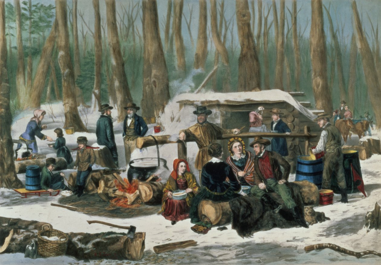 Amerikansk skovscene, graveret af Nathaniel Currier (1813-1888) 1856 af Arthur Fitzwilliam Tait