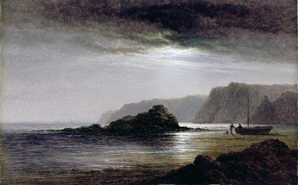Kystlandskab ved måneskin af Arthur Gilbert