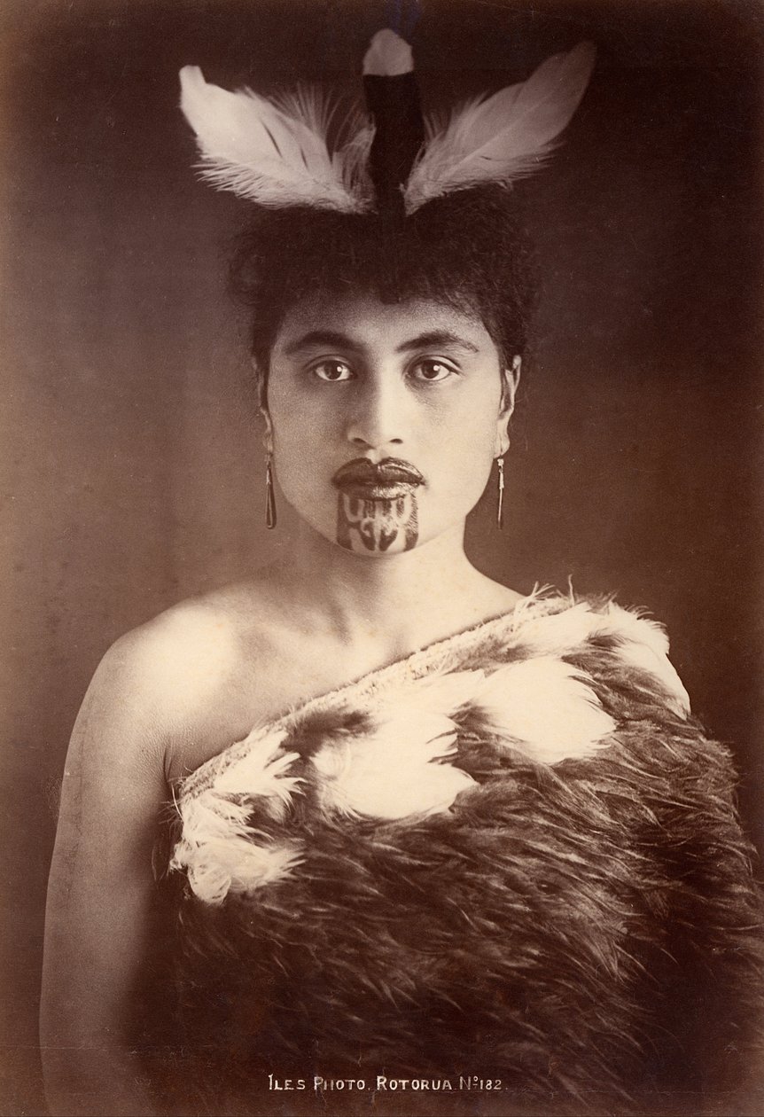 Maori kvinde, Rotorua, New Zealand af Arthur James Iles
