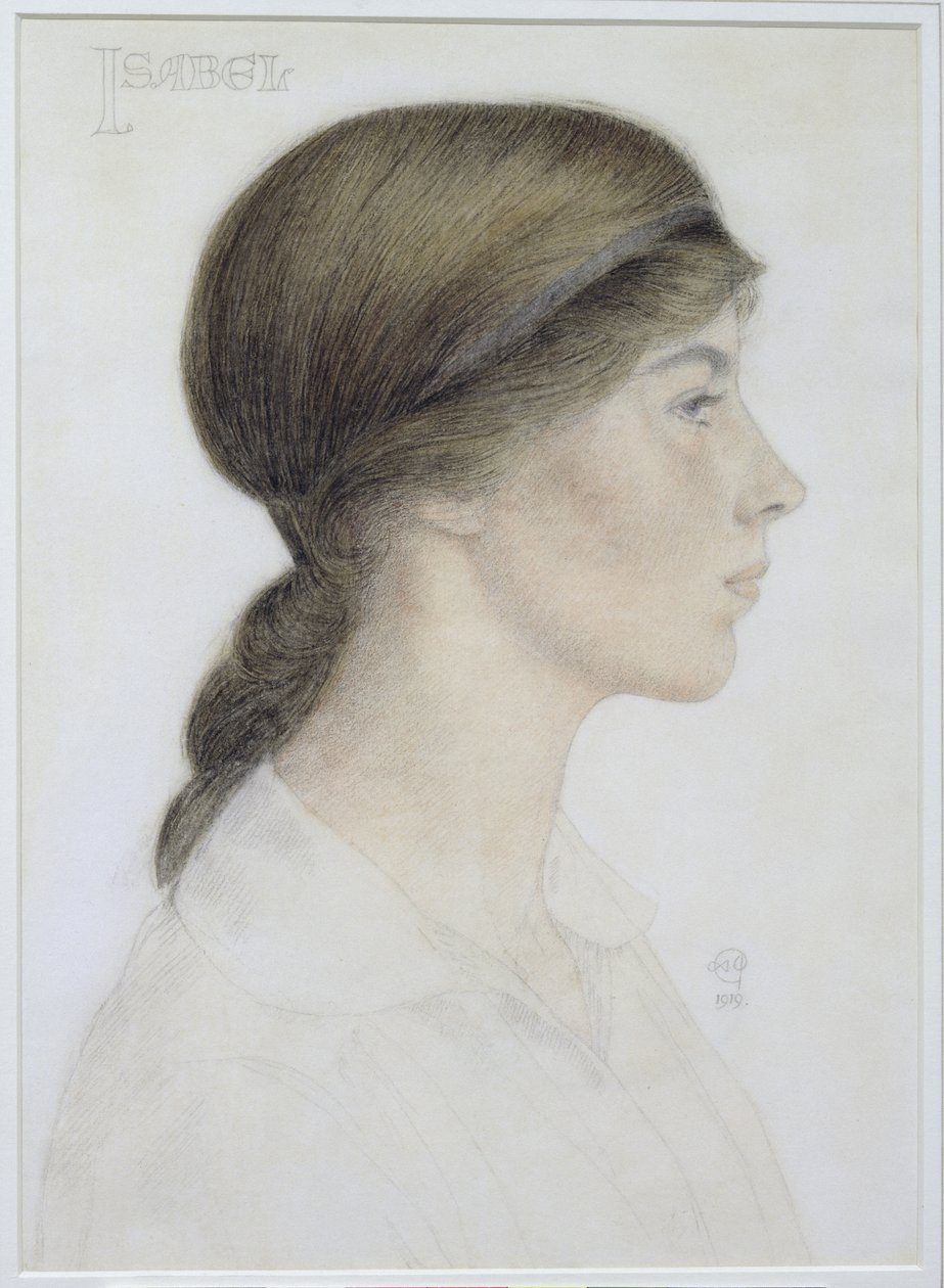 Isabel Margaret Jordan, 1919 (wc og blyant på papir) af Arthur Joseph Gaskin