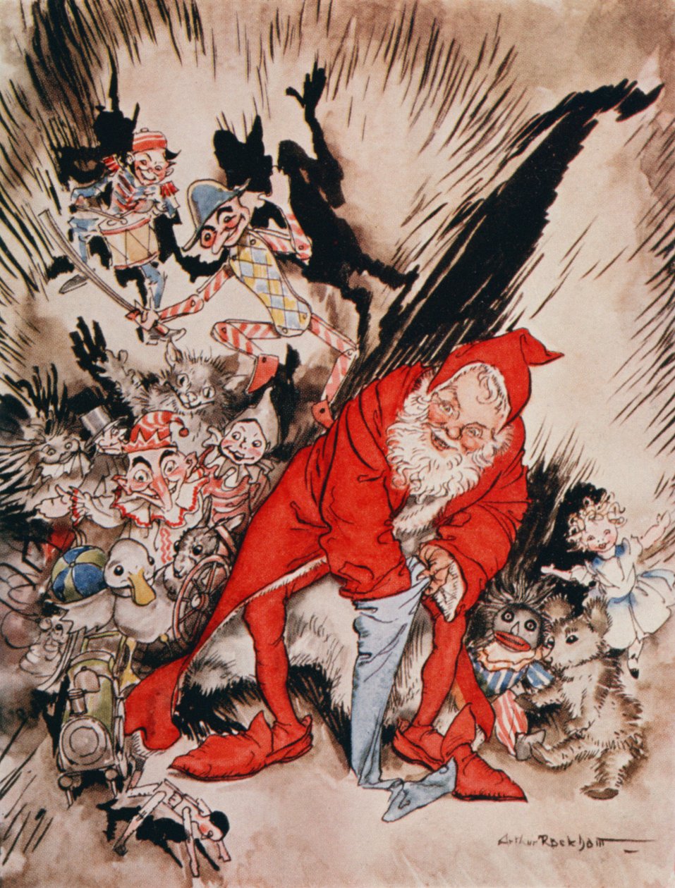 Juleillustrationer, fra "The Night Before Christmas" af Clement C. Moore, 1931 af Arthur Rackham